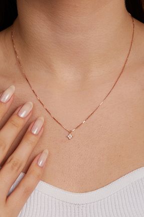 گردنبند نقره صورتی زنانه 925 عیار Elika Silver - کد 839426930