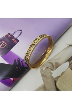 دستبند استیل طلائی زنانه فولاد ( استیل ) کد 409507270