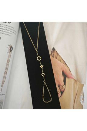 شاهمران جواهری طلائی زنانه روکش نقره کد 832580176