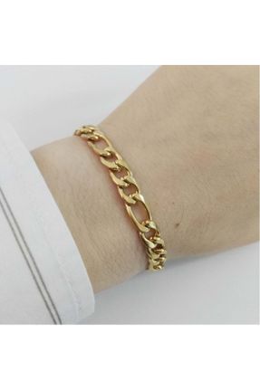 دستبند استیل طلائی زنانه فولاد ( استیل ) کد 456091537