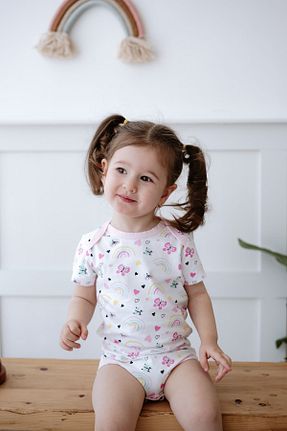 بادی و سرهمی نوزادی رنگی بچه گانه %100 پنبه Lilabio - کد 817888884
