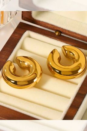 گوشواره غضروفی جواهرات طلائی زنانه برنز کد 812059584