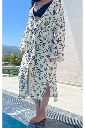 کیمونو نباتی زنانه بافتنی طرح دار بلند کد 839359751