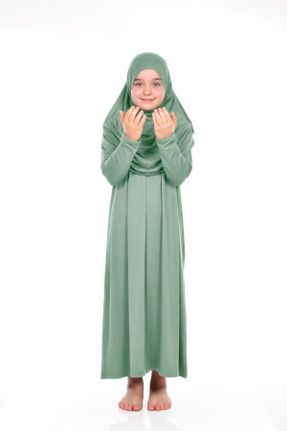 لباس سبز بچه گانه بافتنی اورسایز آستین-بلند کد 777835984