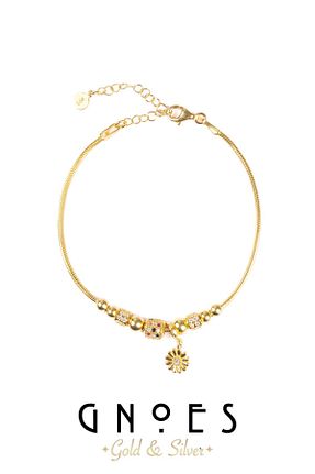 دستبند نقره طلائی زنانه 925 عیار Gnoes - کد 827261668