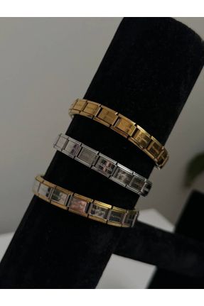دستبند استیل طلائی زنانه فولاد ( استیل ) کد 820767432