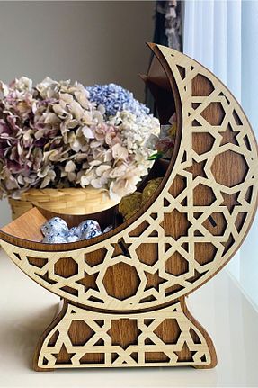 کاسه و بشقاب دکوراتیو قهوه ای چوب kalides - کد 811189041