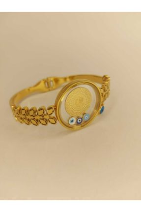 دستبند استیل طلائی زنانه استیل ضد زنگ کد 827625068