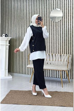 ست بالاتنه و پائین تنه حجاب مشکی زنانه اسلیم Moda Krash - کد 839476992