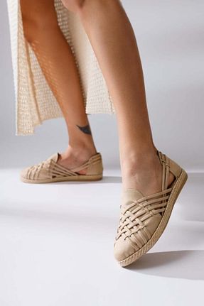 کفش اسپادریل بژ زنانه جیر KAOF SHOES - کد 831798191