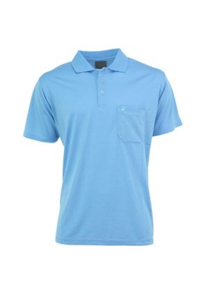 تی شرت آبی مردانه یقه پولو رگولار پنبه (نخی) تکی بیسیک کد 754924007