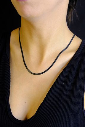 گردنبند استیل ( فولاد ) مشکی زنانه استیل (فولاد) NİŞANTAŞI ACCESSORİES - کد 839505243