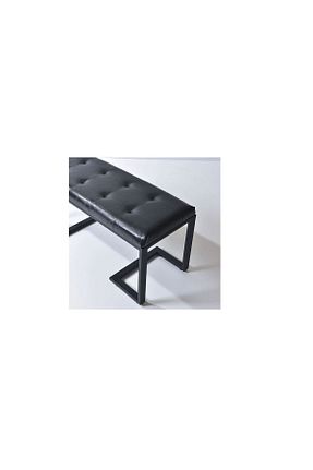 پوف و نیمکت مشکی چرم BLU - کد 280942939
