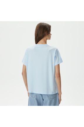 تی شرت آبی زنانه رگولار یقه گرد کد 820865033