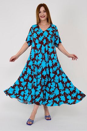 لباس فیروزه ای زنانه بافتنی Park Moda - کد 363613655