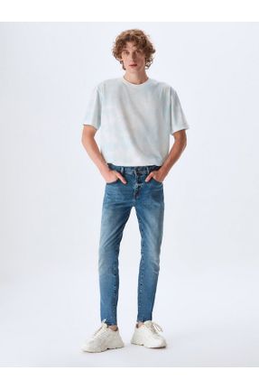 شلوار جین آبی مردانه پاچه تنگ جین استاندارد کد 322511091