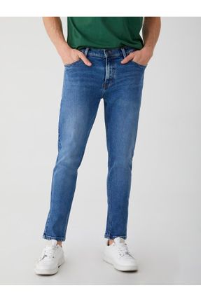 شلوار جین سرمه ای مردانه پاچه تنگ جین استاندارد کد 472292294