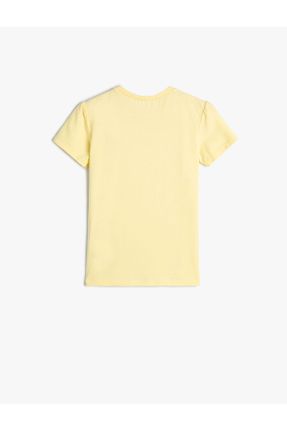 تی شرت زرد بچه گانه رگولار یقه گرد پنبه (نخی) تکی کد 788357842