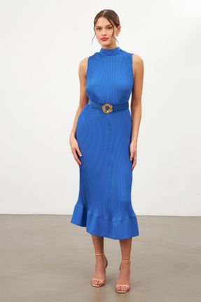 لباس آبی زنانه بافتنی پلی استر اسلیم کد 817864163
