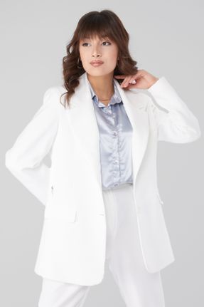 کت سفید زنانه اسلیم فیت بدون آستر کد 824376891