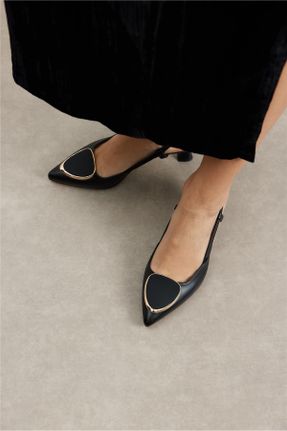 کفش پاشنه بلند کلاسیک مشکی زنانه چرم مصنوعی پاشنه متوسط ( 5 - 9 cm ) پاشنه ساده کد 791300145