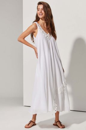 لباس سفید زنانه بافتنی رگولار کد 332024531