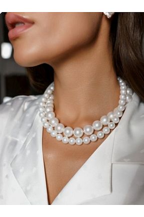 گردنبند جواهر سفید زنانه منجق SHİNELİZE - کد 839541047