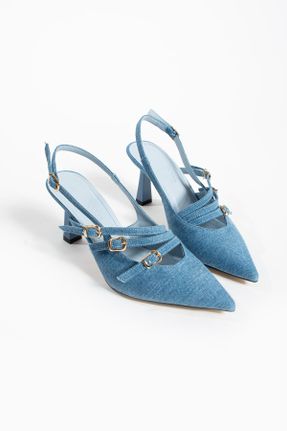 کفش استایلتو آبی پاشنه نازک پاشنه متوسط ( 5 - 9 cm ) کد 813956096