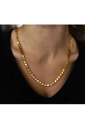 گردنبند استیل ( فولاد ) طلائی زنانه استیل ضد زنگ ROYALİST AKSESUAR - کد 839566249