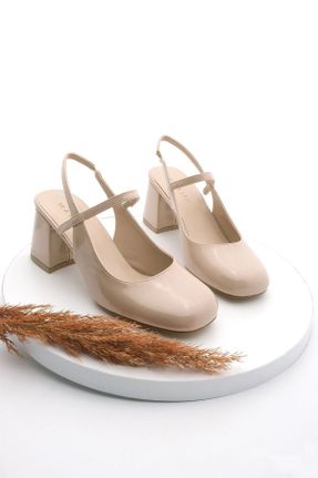 کفش پاشنه بلند کلاسیک بژ زنانه پاشنه ضخیم پاشنه متوسط ( 5 - 9 cm ) پلی اورتان کد 815824146