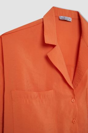پیراهن نارنجی زنانه اورسایز کد 838351543