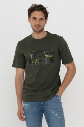 تی شرت سبز مردانه یقه گرد رگولار کد 308105456