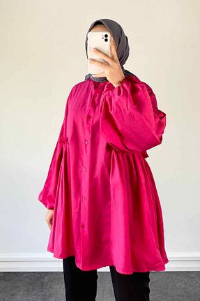 پیراهن حجاب صورتی زنانه رگولار lamelif - کد 839603944