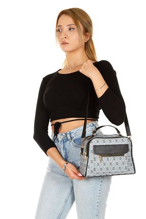 کیف دوشی طوسی زنانه چرم مصنوعی LOOP DESIGN - کد 795520796