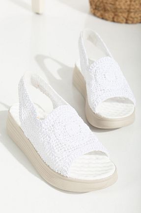 صندل سفید زنانه پاشنه پلتفرم Mc vay Shoes - کد 834518669