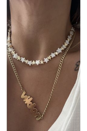 گردنبند جواهر طلائی زنانه مروارید کد 742709391