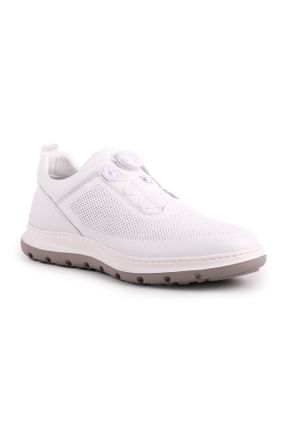 کفش کژوال سفید مردانه چرم طبیعی پاشنه کوتاه ( 4 - 1 cm ) پاشنه ساده کد 839649242