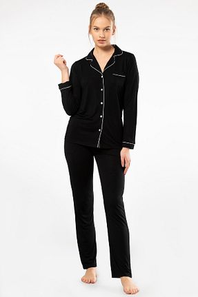 ست لباس راحتی مشکی زنانه ساده Türen - کد 839659559