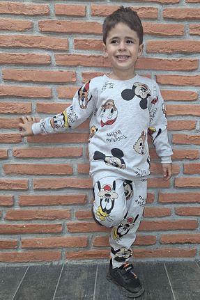 ست بالاتنه و پائین تنه طوسی بچه گانه بافتنی endudu - کد 759232860