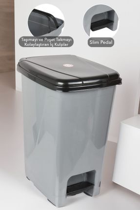 سطل زباله طوسی پلاستیک 40 L کد 805817313