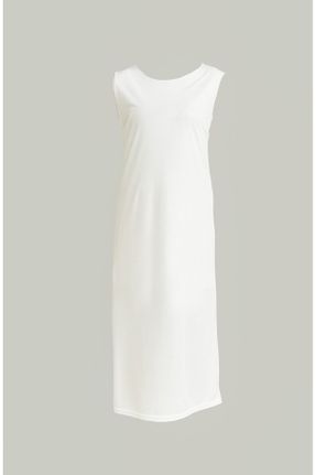لباس سفید زنانه اورسایز بافت پلی استر کد 750665496