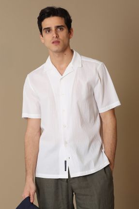 پیراهن سفید مردانه رگولار یقه اپاش کد 314332004