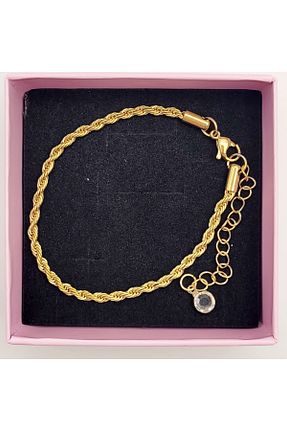 دستبند استیل (فولاد) طلائی زنانه استیل ضد زنگ KalemonArt - کد 839628695