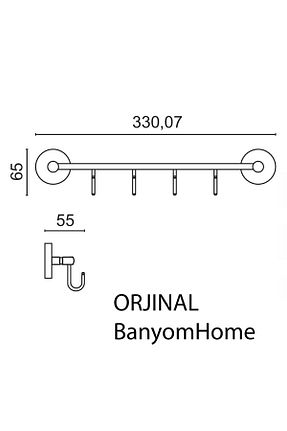 آویز حمام سفید ÇELİK BANYO - کد 85073141