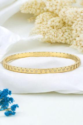 دستبند استیل طلائی زنانه استیل ضد زنگ کد 839449817