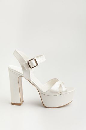 کفش مجلسی سفید زنانه چرم مصنوعی پاشنه بلند ( +10 cm) پاشنه پلت فرم کد 94120399