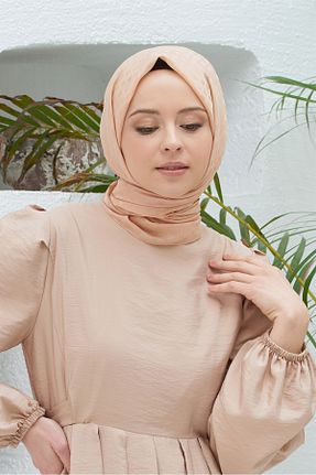 شال قهوه ای زنانه پلی استر Loryan - کد 798221869