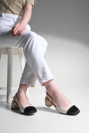 کفش پاشنه بلند کلاسیک بژ زنانه پلی اورتان پاشنه ضخیم پاشنه کوتاه ( 4 - 1 cm ) کد 807166229