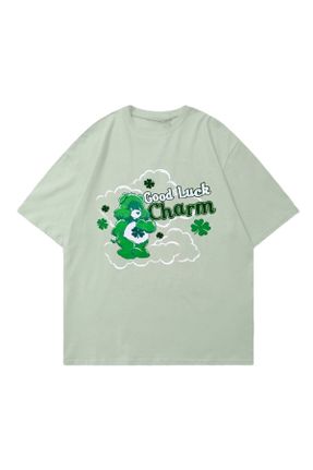 تی شرت سبز زنانه اورسایز کد 661526113