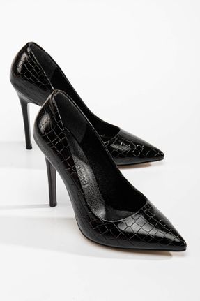 کفش مجلسی مشکی زنانه جیر پاشنه بلند ( +10 cm) پاشنه نازک کد 445569077